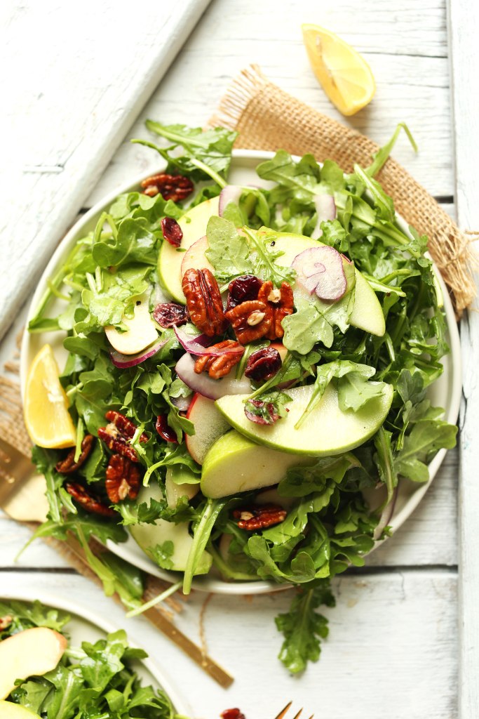 apple pecan arugula salad via minimalist baker