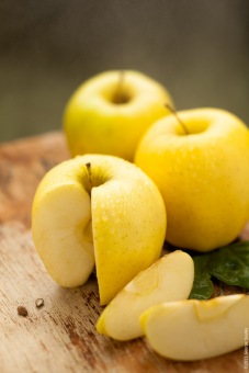 sliced golden delicious apples via george souls photography